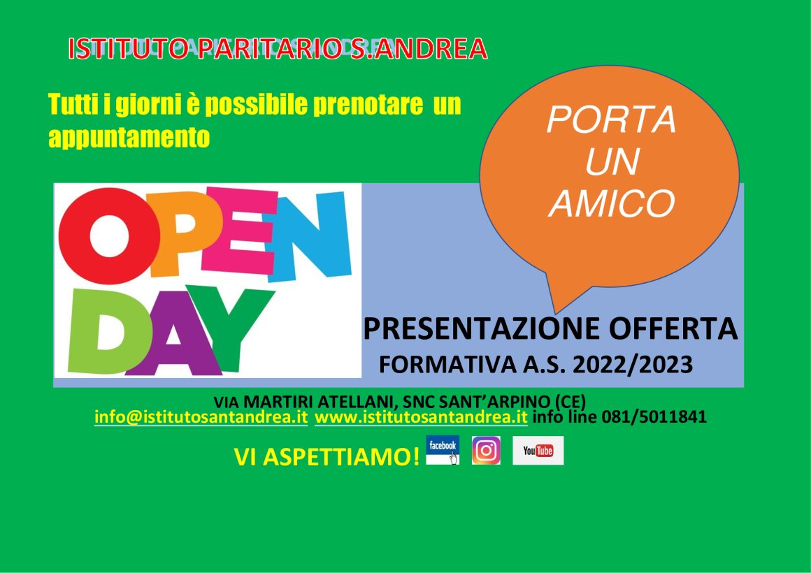 OPEN DAY ANNO SCOLASTICO 2022/2023